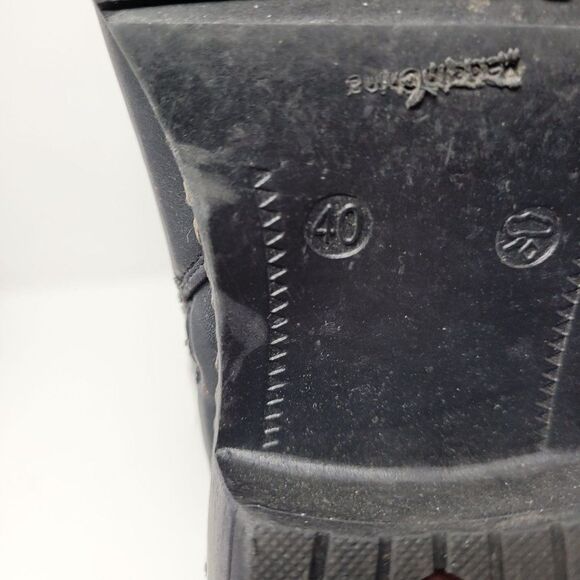 Rieker‎ Vegan Leather Black Knee High Zip Up Boots 40 Belted Buckle Quilted - Picture 8 of 12